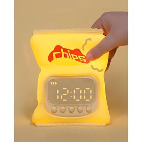 Capybara Alarm Clock with Night Light, Rechargeable Silicone Lamp Time to Wake Clock，Cute Animal Tabletop Lamp, Perfect Sleep Companion for Babies, Kids, and Teens