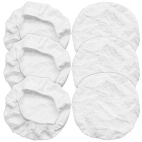 6 PCS Car Polishing Bonnet Buffing Pad Cotton Buffing Pad Cover for 5" - 6" Car Polisher, White