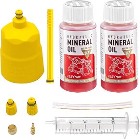 Hydraulic Brakes Bleed Tool Kit for Mountain Bike - Bicycle Hydraulic Disc Brake Change Kits Repair Tools with Funnel Tube Screwdriver Wrench Adapter Filling Connector