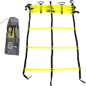 Sports Invasion Dual Agility Ladder Double Agility Training Ladder 15 feet with Handles and Carrying Bag