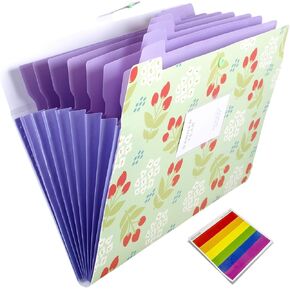 Expanding Files Folder 8 Pockets A4 Accordion File Organizer,Index Accordion Binder High Capacity Expanding Document Folder for Business Office Study Pink