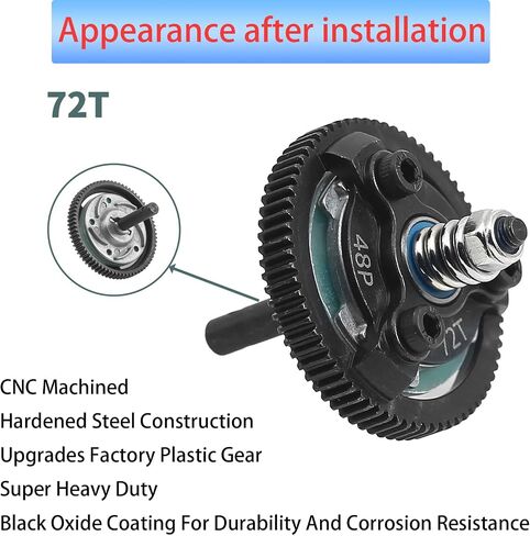 48P 72T تروس نقل من الفولاذ المقوى مع 27T 28T 29T 30T ترس ترس 1/8 بوصة 3.175 مم أجزاء ترقية فتحة لـ Traxxas RC 1/10 2WD Slash Stampede Rustler 2WD Bandit VXL XL-5 F-150 SVT in Kuwait
