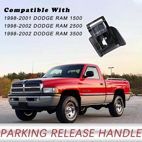 Parking Brake Release Handle (Brown) Compatible with 1998-2002 Dodge Ram 1500 2500 3500 Replaces RU38VK9AA in Kuwait