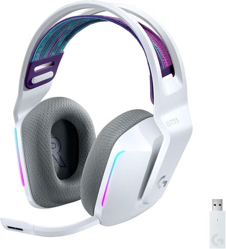 Logitech G733 Lightspeed Wireless Gaming Headset with Suspension Headband, LIGHTSYNC RGB, Blue VO!CE mic Technology and PRO-G Audio Drivers - Black (Renewed) in Kuwait