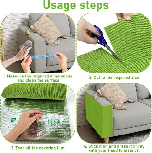 Trimmable Cat Scratching Post Carpet Covered 78.7"x15.8" Self-Adhesive Cat Tree Shelves Replacement Parts Mat Cat Scratcher for Cat Tree Shelves Steps Couch Furniture DIY Protector(Dark Gary) in Saudi Arabia