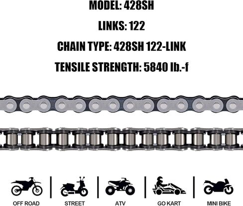 DYCTAHO Gold 420 Motorcycle Chain 132 Link Standard Roller Chain with Free Chain Breaker 5 Connecting Master Link for 100cc 110cc 125cc Dirt Pit Bike ATV Quad Go Kart Mini Bike Scooter in Saudi Arabia