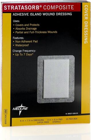 Medline MSC3066Z Stratasorb Composite Dressing, Pack of 10 in Saudi Arabia
