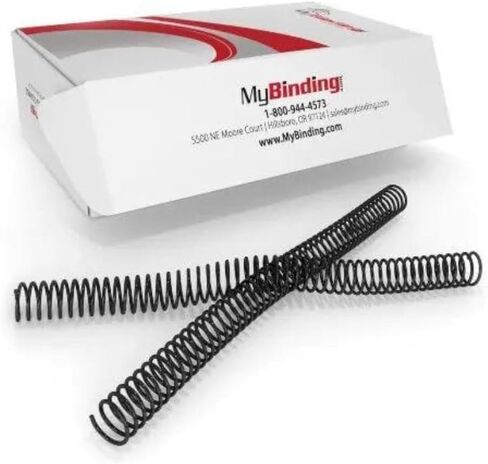 MyBinding 4 to 1 Pitch Spiral Binding Coil - 220 Sheets - 25 milimeter Diameter, Black, Qty 100 (P103-25-12) in Kuwait