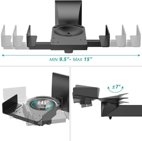 WALI Speaker Wall Mounts, Dual Side Clamping Bookshelf Mounting Bracket for Large Surrounding Sound Speakers, Hold up to 55 lbs. (SWM201-W), White in Saudi Arabia