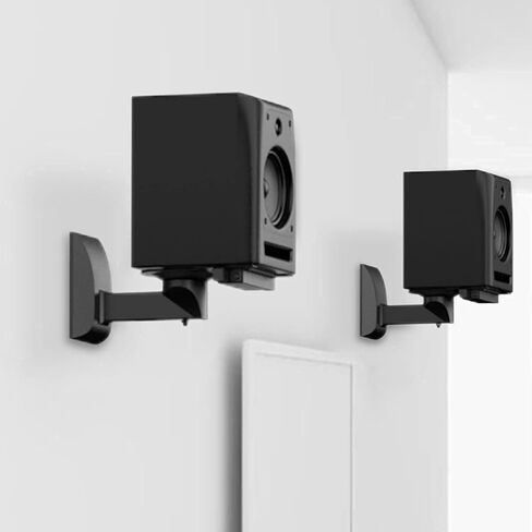 WALI Speaker Wall Mounts, Dual Side Clamping Bookshelf Mounting Bracket for Large Surrounding Sound Speakers, Hold up to 55 lbs. (SWM201-W), White in Saudi Arabia