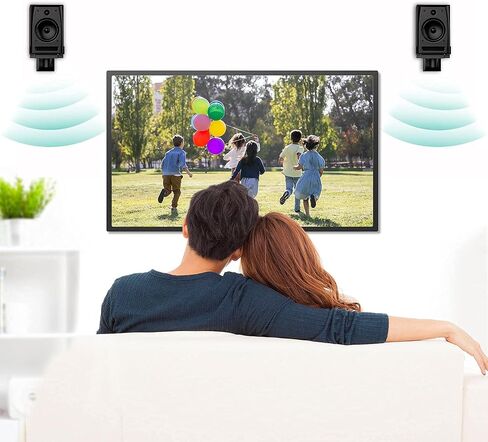 WALI Speaker Wall Mounts, Dual Side Clamping Bookshelf Mounting Bracket for Large Surrounding Sound Speakers, Hold up to 55 lbs. (SWM201-W), White in Saudi Arabia