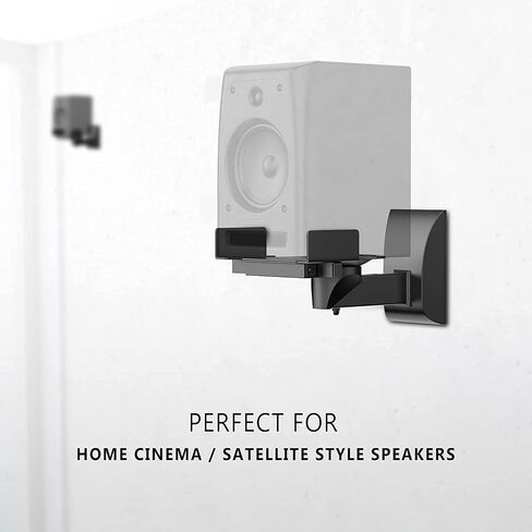 WALI Speaker Wall Mounts, Dual Side Clamping Bookshelf Mounting Bracket for Large Surrounding Sound Speakers, Hold up to 55 lbs. (SWM201-W), White in Saudi Arabia