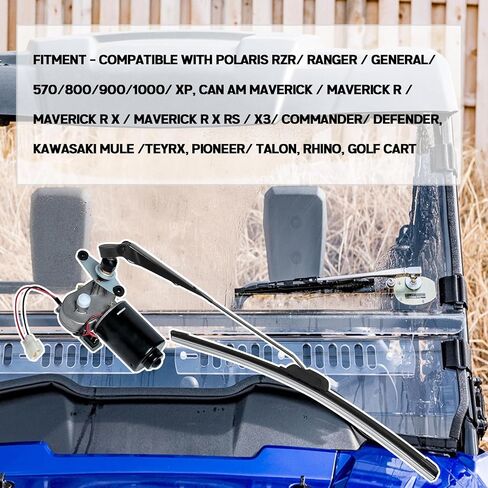 ممسحة الزجاج الأمامي من Xislet UTV تعمل باليد متوافقة مع Polaris Ranger RZR Can Am Kawasaki Pioneer Golf Cart اليدوية وشفرات ممسحة الزجاج الأمامي مجموعة التعليمات المدرجة in Kuwait