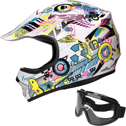 JAGASOL DOT الشباب موتوكروس الطرق الوعرة الشارع خوذات الدراجة الترابية للأطفال 8-14، خوذة BMX MX ATV مع نظارات واقية DOT المعتمدة in Kuwait