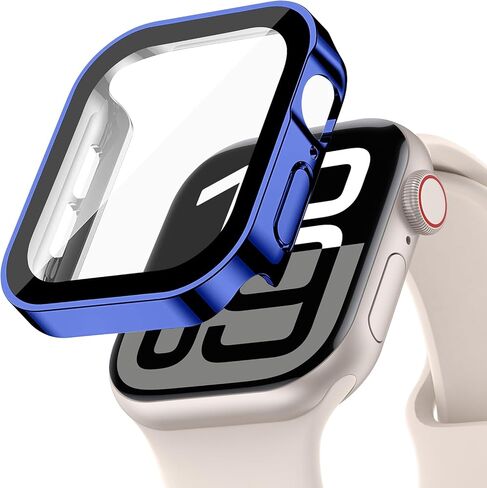 for Apple Watch Case 44mm,Hard Case with Tempered Glass Screen Protector,Watch Cover for Apple Watch SE 6 5 4 Screen Protector,Ultra-Thin Durable Waterproof Case,Gold in Kuwait