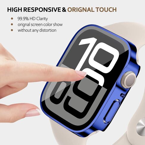 for Apple Watch Case 44mm,Hard Case with Tempered Glass Screen Protector,Watch Cover for Apple Watch SE 6 5 4 Screen Protector,Ultra-Thin Durable Waterproof Case,Gold in Kuwait