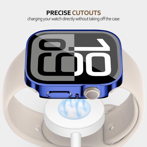 for Apple Watch Case 44mm,Hard Case with Tempered Glass Screen Protector,Watch Cover for Apple Watch SE 6 5 4 Screen Protector,Ultra-Thin Durable Waterproof Case,Gold in Kuwait