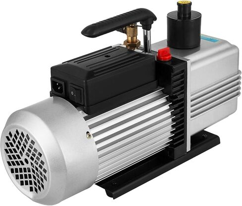 VEVOR 1 HP Two Conditioning Pump 120V 0.3PA Ultimate Refrigerant HVAC Air Tool for Automobile Reparation Vacuum Evacuation (2-Stage, 8CFM), Silver & Black in Saudi Arabia