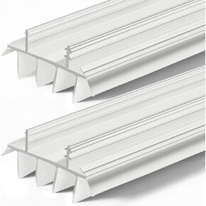 Replacement Door Bottom with Vinyl Fins 36" Long 1 3/4" Wide Door Threshold Seal Bottom of Door Weatherstrip Kerf Weather Stripping for Doors 7/8" Between Barbs(Brown, 4 Pcs)