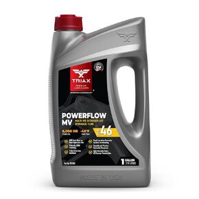 TRIAX Powerflow MV 46 Premium HLP Hydraulic Oil, 6000 Hour Extended Life, Double Anti-Wear, True All Season, -40 F Pour Point (5 Gallon Pail)