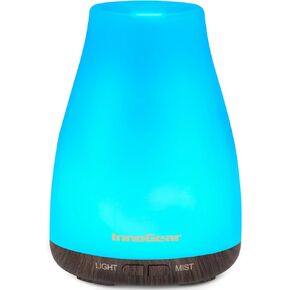 InnoGear Essential Oil Diffuser, Premium 5-in-1 Diffusers for Home Scent Aromatherapy Diffuser Air Desk Humidifier for Bedroom Large Room Office 7 Color LED 2 Mist Mode Waterless Auto Off, Basic White