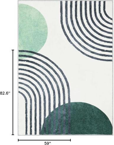 سجاد Wonnitar Boho لغرفة المعيشة، سجادة منطقة 5 × 7 لغرفة النوم، سجاد الحضانة قابل للغسل، سجادة غرفة الأطفال غير قابلة للانزلاق، سجادة ناعمة مجردة بألوان قوس قزح منخفضة الوبر لغرفة النوم والمكتب المنزلي in Kuwait