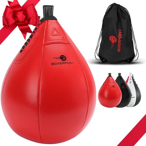 Boxing Speed Bag - PU Leather Speed Bags for Boxing - Pear Boxing Speedbags for Boxing - PU Leather Speedbag Boxing Set with Carry Bag - MMA Training Speedball Reflex Ball Boxing Equipment Speedpunch in Saudi Arabia