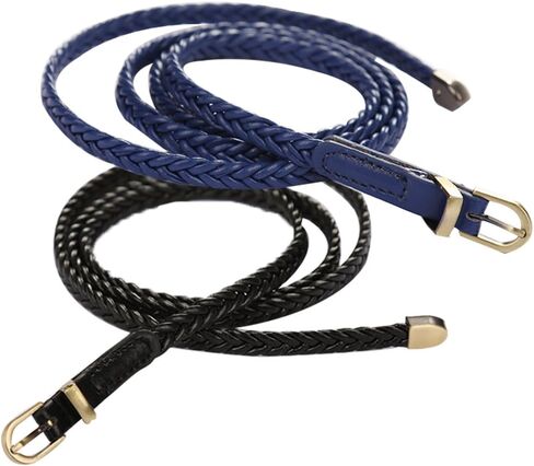 uxcell Women Skinny Braided Belt Woven - Pin Buckle Casual Waist Belt for Dresses in Kuwait