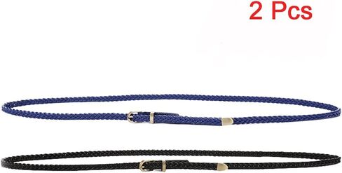 uxcell Women Skinny Braided Belt Woven - Pin Buckle Casual Waist Belt for Dresses in Kuwait