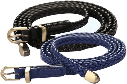 uxcell Women Skinny Braided Belt Woven - Pin Buckle Casual Waist Belt for Dresses in Kuwait