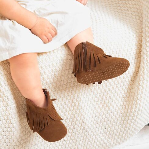 Miamooi Infant Baby Boys Girls Booties Newborn Cozy Fleece Warm Winter Boots Toddler Non-Slip Lace Up First Walking Shoes in Saudi Arabia