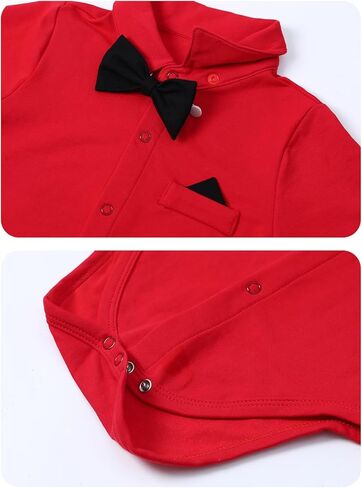 A&J DESIGN Baby Boys Suits Infant Gentleman Formal Wedding Suspenders Outfit with Bowtie in Kuwait