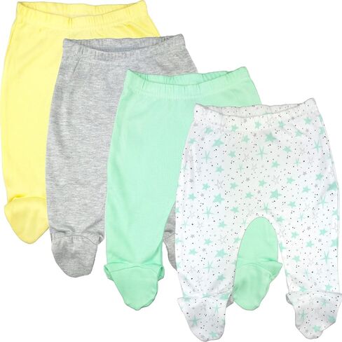 123 Bear 100% Cotton Baby Pants/Leggings with Footies 100% Cotton Unisex Boys Girls in Saudi Arabia