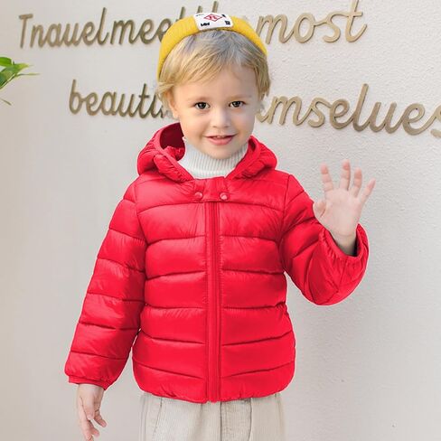 XMWEALTHY Baby Boys Girls Winter Coats Toddler Bear Hoods Down Jacket Infant Kids Light Puffer Padded Outwear 6M-3T in Kuwait