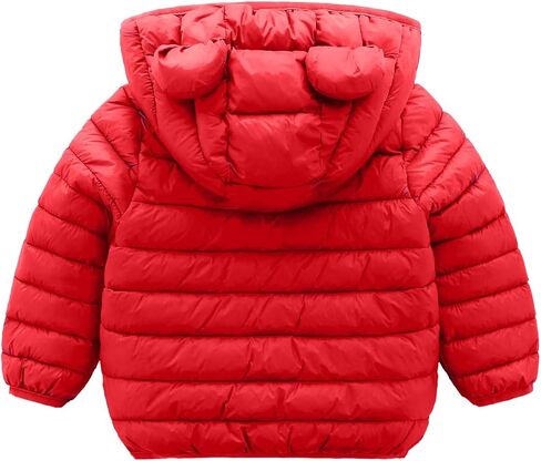 XMWEALTHY Baby Boys Girls Winter Coats Toddler Bear Hoods Down Jacket Infant Kids Light Puffer Padded Outwear 6M-3T in Kuwait