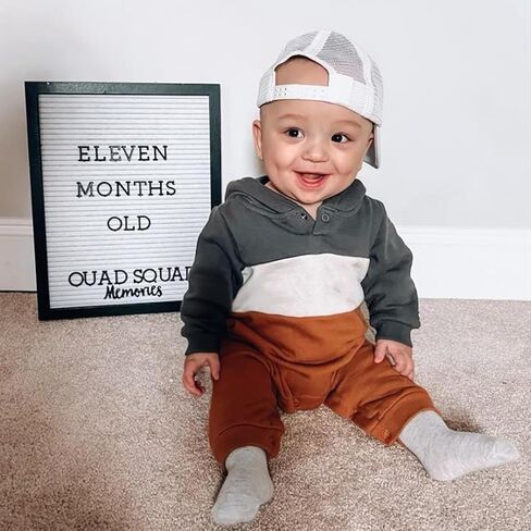 BemeyourBBs Newborn Baby Boy Clothes Color Block Long Sleeve Zipper Hooded Romper with Pocket Fall One Piece Outfits in Kuwait