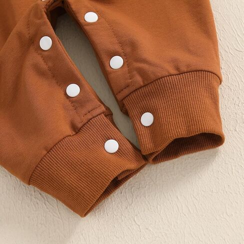 BemeyourBBs Newborn Baby Boy Clothes Color Block Long Sleeve Zipper Hooded Romper with Pocket Fall One Piece Outfits in Kuwait