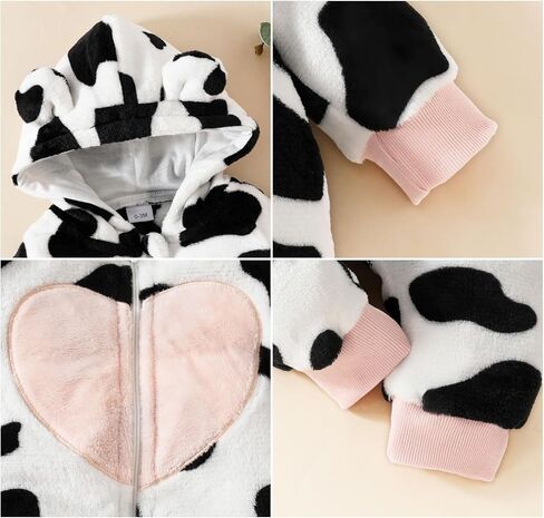 AMAWMW Newborn Baby Girl Winter Clothes Milk Cookies Hooded Jumpsuit Infant One Piece Romper Snowsuit Gifts Fall Outfit in Kuwait