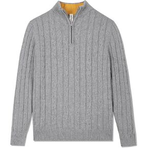 Kid Nation Boys Sweater 100% Cotton 1/4 Zip Sweater Turtleneck Pullover for Boy 3-14 Years