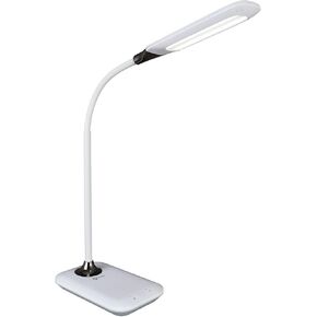 OttLite Thrive LED Sanitizing Desk Lamp with Clock and USB Charging - Eliminates up to 99.9% of Bacteria, Touch Activated, Flexible Neck, Modern Light for Reading, Crafting & Office Desktop