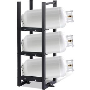 Eastrexon Refrigerant Tank Rack w/ 3x30lb and Storage Plate, Stable Refrigerant Cylinder tank rack, Cylinder Rack Sufficient Storage for Freon, Gases, Oxygen, Nitrogen, Acetylene