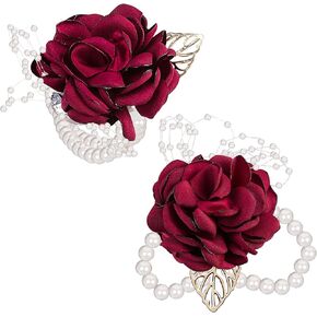 CROWN GUIDE Crownguide Rose Wedding Wrist Boutonniere Corsage Set Fake Flower Bridal Corsage Bracelet for Bridesmaid Décor Womens in Saudi Arabia