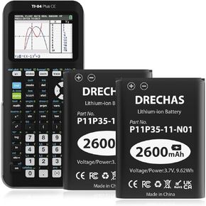DRECHAS P11P35-11-N01 Battery for Texas Instruments TI-84 CE/TI-84 Plus CE [2600mAh] 2024 New Upgraded Replacement Battery Part No 3.7L12005SPA 3.7V