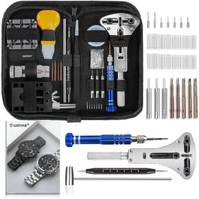 Eventronic Watch Repair Kit, Professional Watch Battery Replacement Tool, Watch Link & Back Removal Tool, Spring Bar Tool Set with Carrying Case for Gift