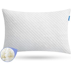 Choc chick Shredded Memory Foam Toddler Pillow Pack of 2,20X14inches Kids Pillow with Machine Washable Comfortable Pillowcase,Adjustable Height Toddler Pillows for Sleeping 2-5 Years Old (Beige)