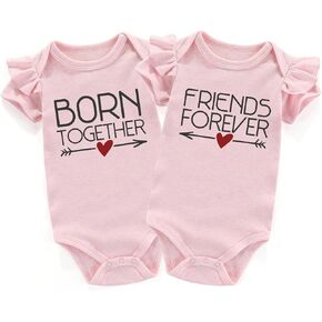 ملابس Acwssit Born Friends لحديثي الولادة من الأولاد والبنات، ملابس متطابقة مع ملابس الأطفال