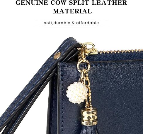 befen Genuine Leather Wristlet Clutch Wallet Purses for Women, Women's Small Multi Pocket Cell Phone Bag with Card Slots in Kuwait
