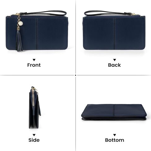befen Genuine Leather Wristlet Clutch Wallet Purses for Women, Women's Small Multi Pocket Cell Phone Bag with Card Slots in Kuwait