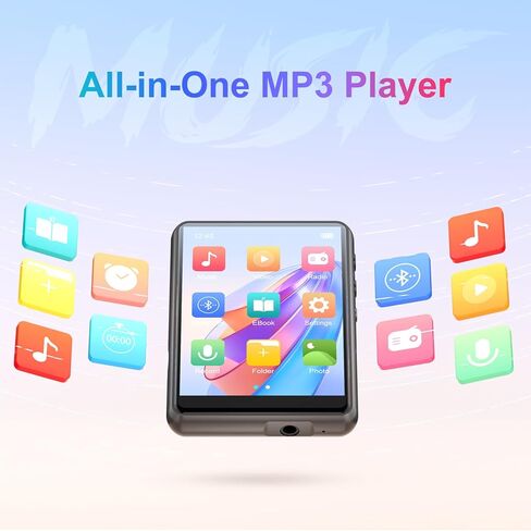 MECHEN 64GB MP3 Player Bluetooth 5.3 with 2.4" Full Touch Screen，Portable Digital Music Player with Speaker，FM Radio, Line Recording, HiFi Lossless Sound, Support up to 128GB. (Pink) in Kuwait