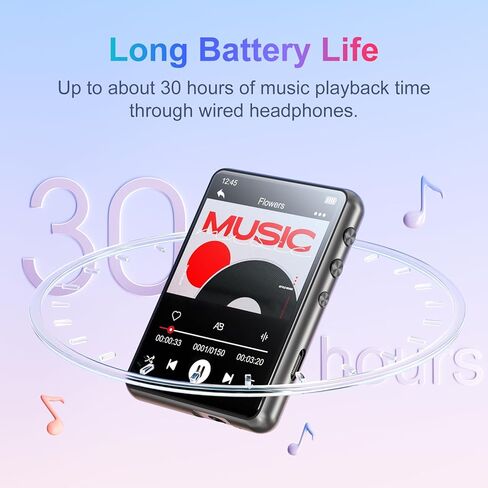 MECHEN 64GB MP3 Player Bluetooth 5.3 with 2.4" Full Touch Screen，Portable Digital Music Player with Speaker，FM Radio, Line Recording, HiFi Lossless Sound, Support up to 128GB. (Pink) in Kuwait